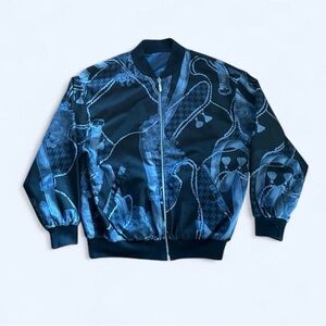 St. John Blue and Black Womens’ Bomber Jacket